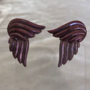 Angel wing front to back pierced earrings